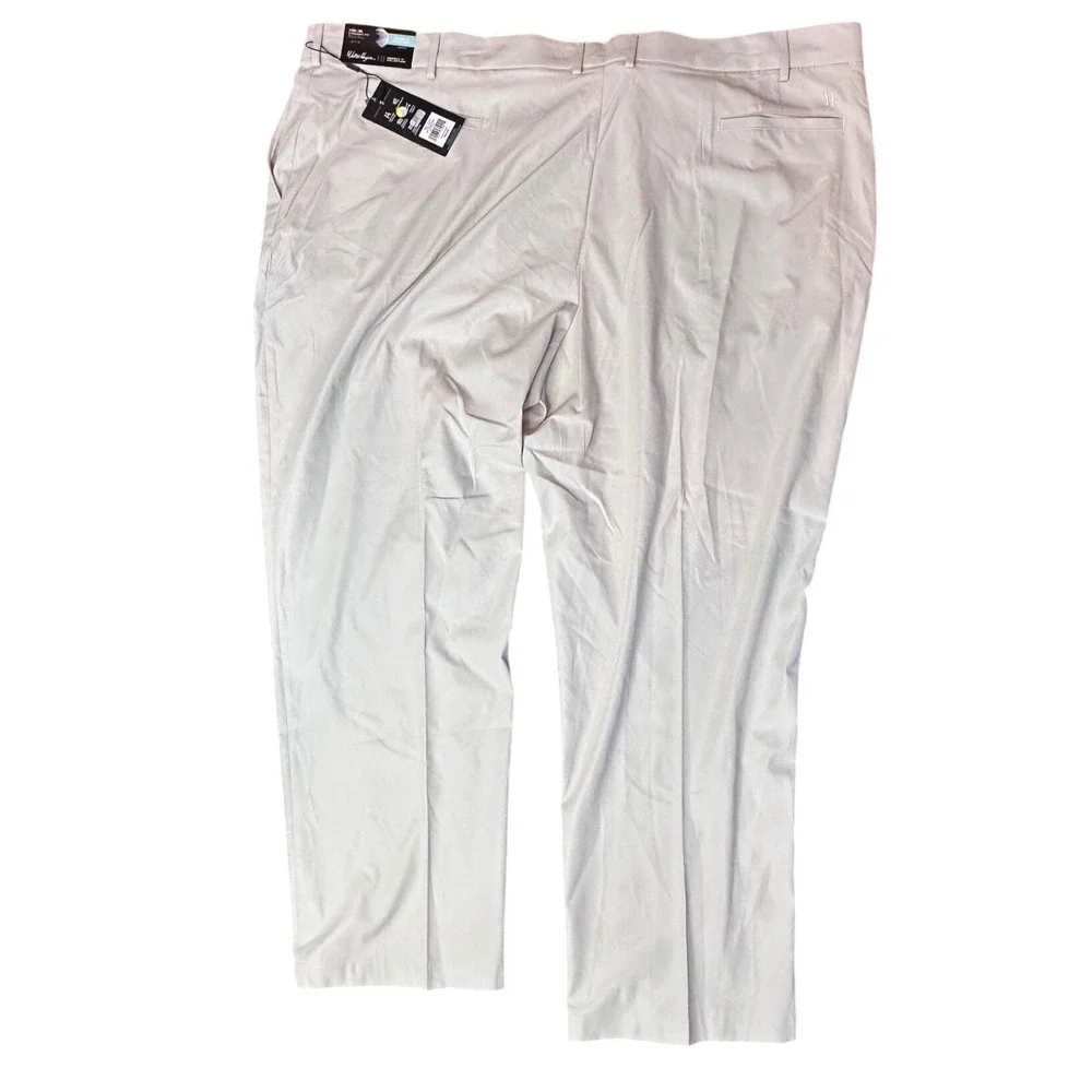 Walter Hagen 11 Majors Mens Golf Pants Khaki Tan Flat Front 52x30 Polyester
